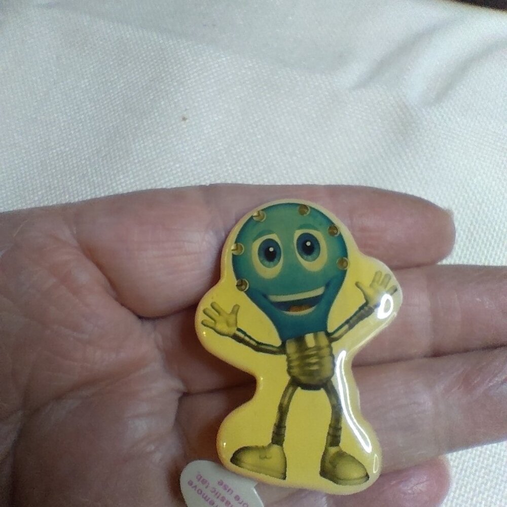 Vintage Kmart Mr. Blue Light Employee Pin Light-Up LED Mascot Early 2000s